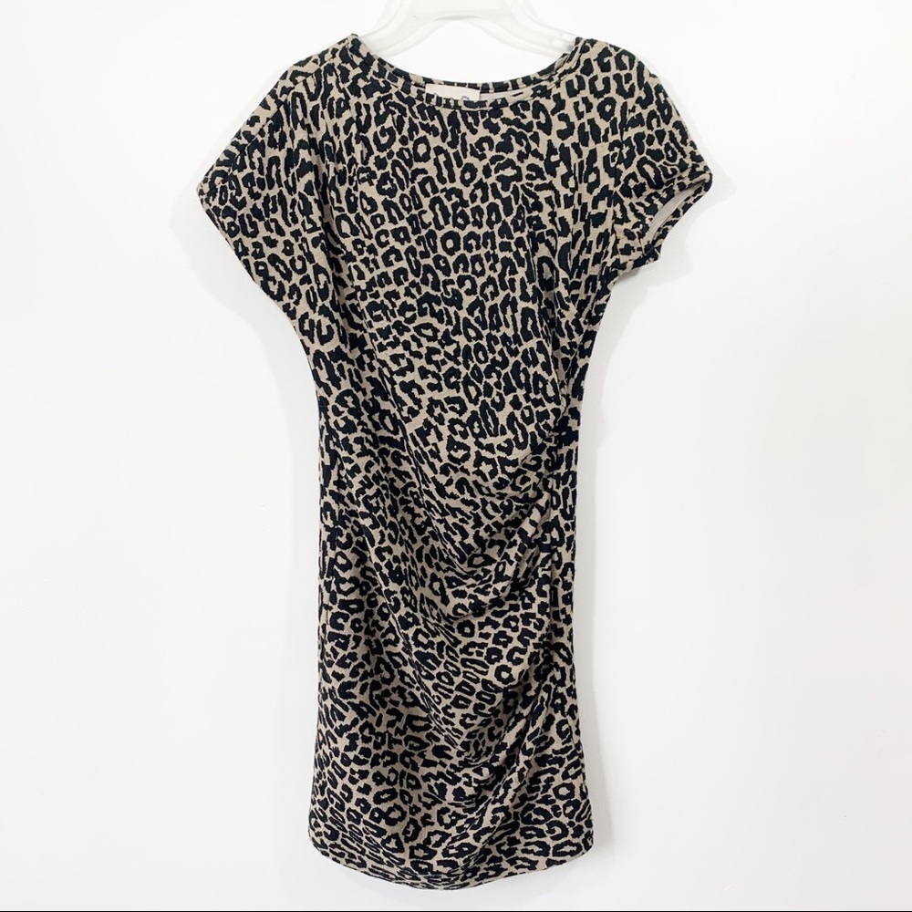 SEA NY Leopard Ruched Sheath Dress